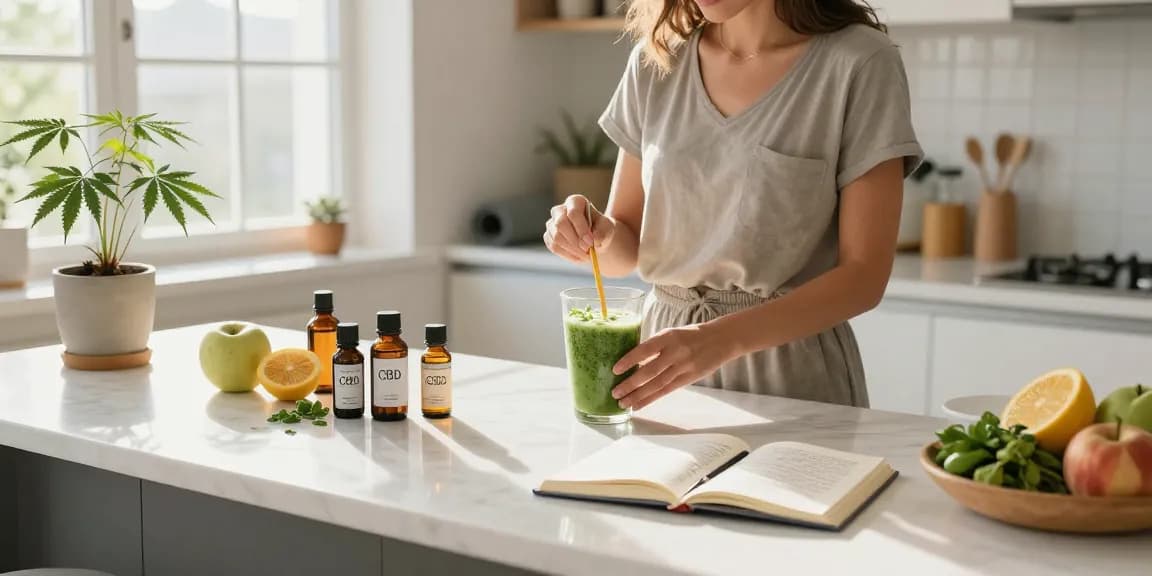 Discover strong THC vapes UK paired with premium CBD oil in a bright kitchen wellness setting for natural health.