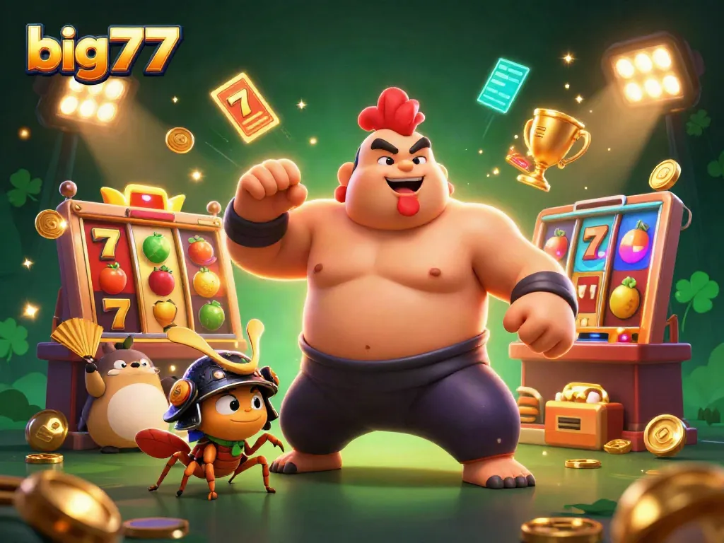 Experience the excitement of big777 slots with dynamic illustrations of characters and game elements.