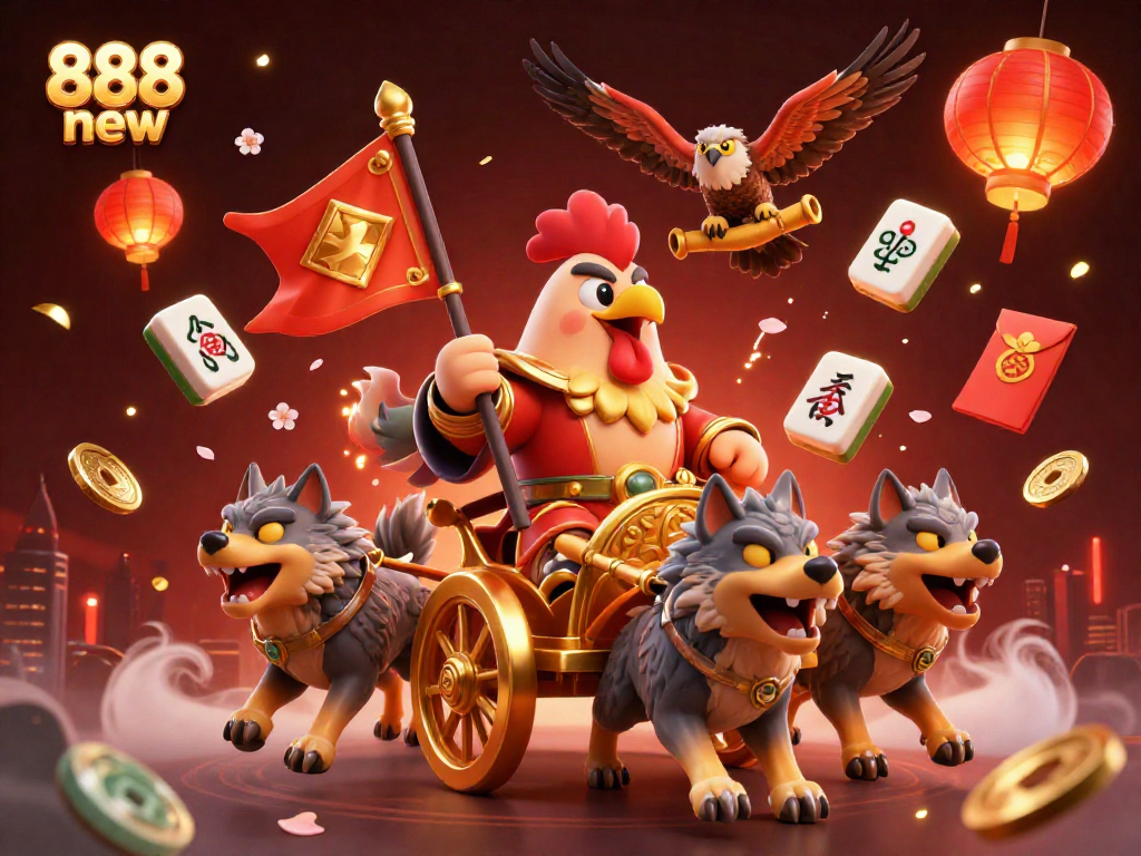 Engage in thrilling games featuring 888 new, with a vibrant 3D casino illustration.