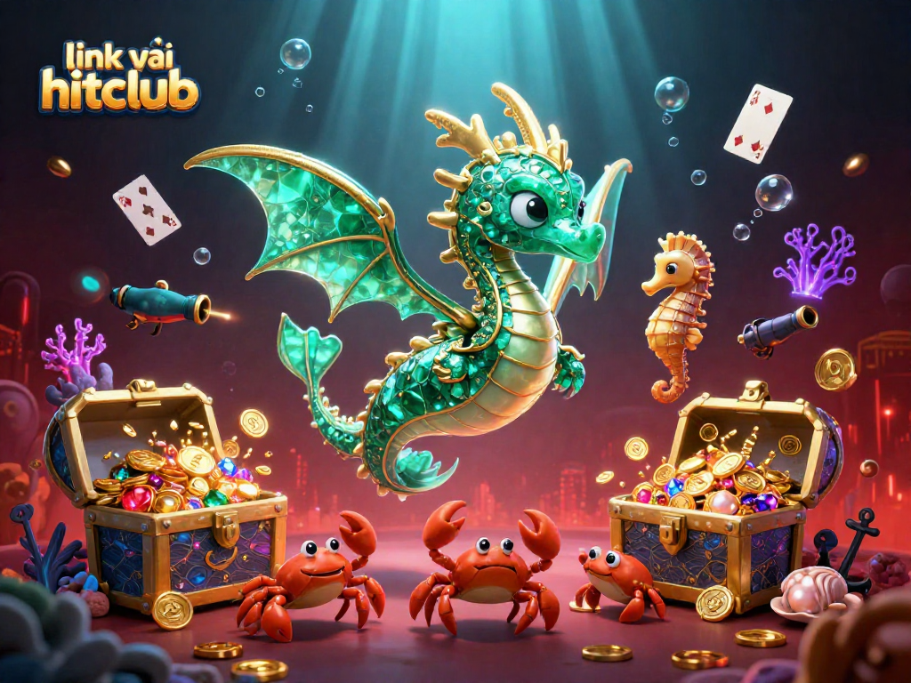 Experience the excitement at link vào hitclub with a vibrant underwater scene showcasing gambling elements.
