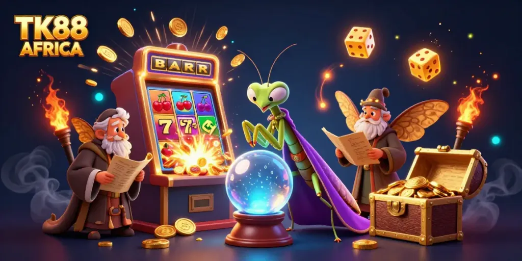 Engage in exhilarating slots with TK88 AFRICA as fortune teller and librarian guide play.