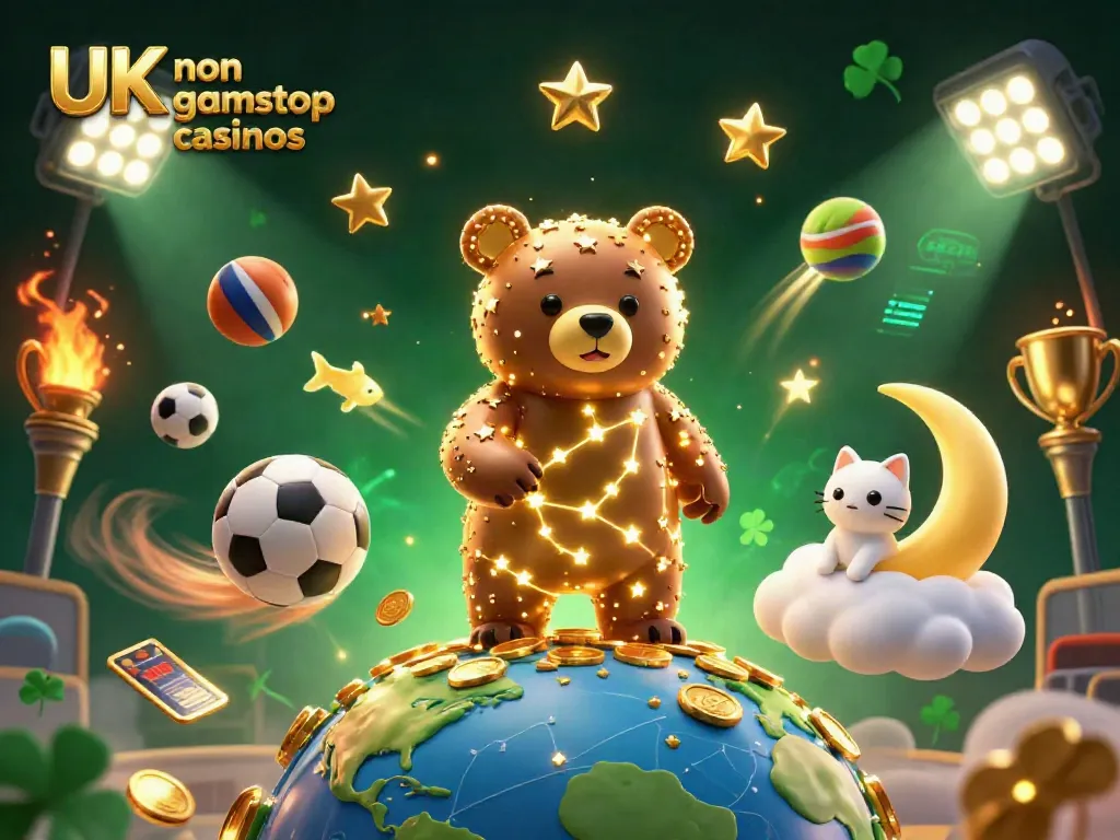 Win big at UK non gamstop casinos with this dynamic illustration of engaging games and characters.