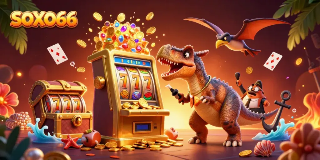 Experience SOXO66's thrilling jackpot excitement with vibrant 3D casino action.