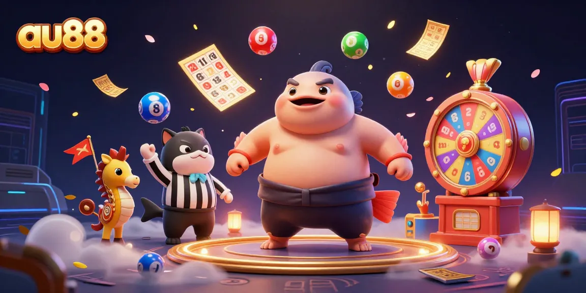 Experience exhilarating gameplay with AU88's dynamic offerings in this vibrant 3D illustration.