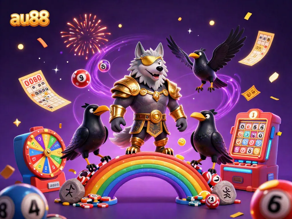 Experience dynamic gameplay with au88 at a thrilling casino-inspired scene featuring Odin and his ravens.