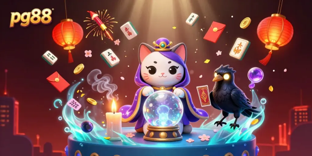 Engage with pg88's thrilling casino visuals featuring a vibrant mystic scene.