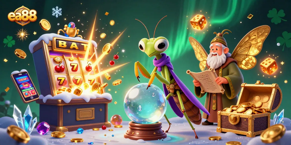 Win big with ea88's thrilling gaming experience featuring a vibrant 3D casino illustration.