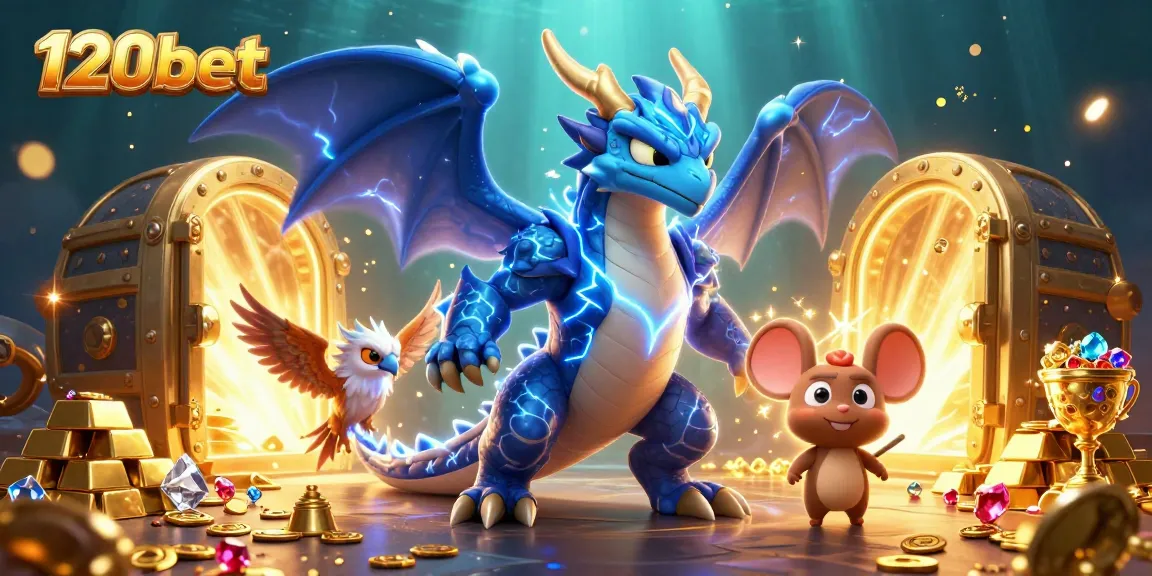 Experience exciting gameplay with 120bet's vibrant casino illustration showcasing thrilling elements.