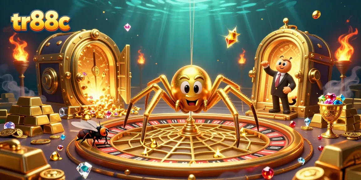 Experience thrilling gameplay with tr88c’s 3D roulette wheel spin in a vibrant casino scene.
