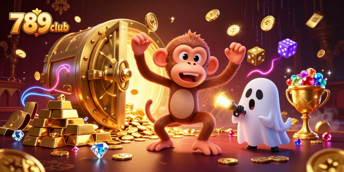 Experience the excitement with 789club as the poltergeist monkey juggles gold at a haunted casino.