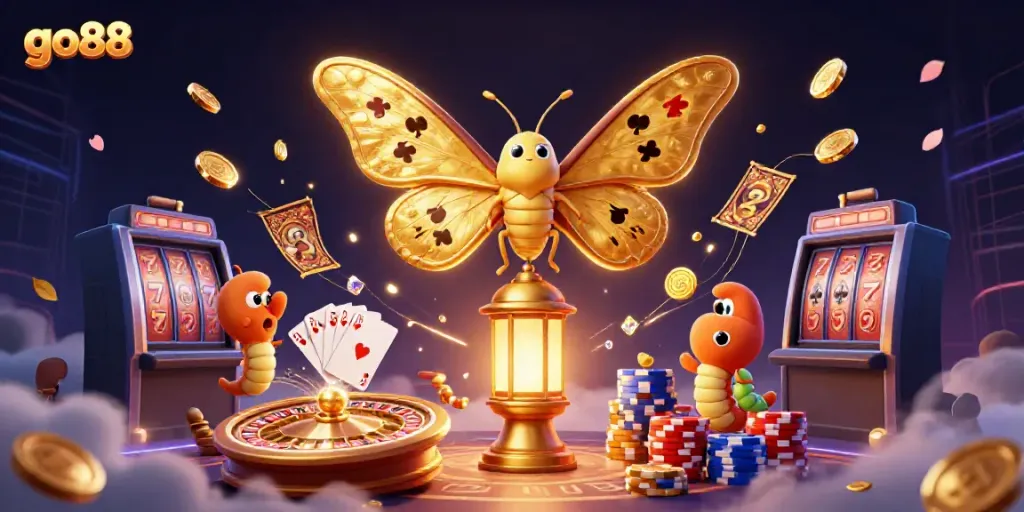Experience the excitement of go88 with vibrant casino elements illustrating gameplay action and captivating design.
