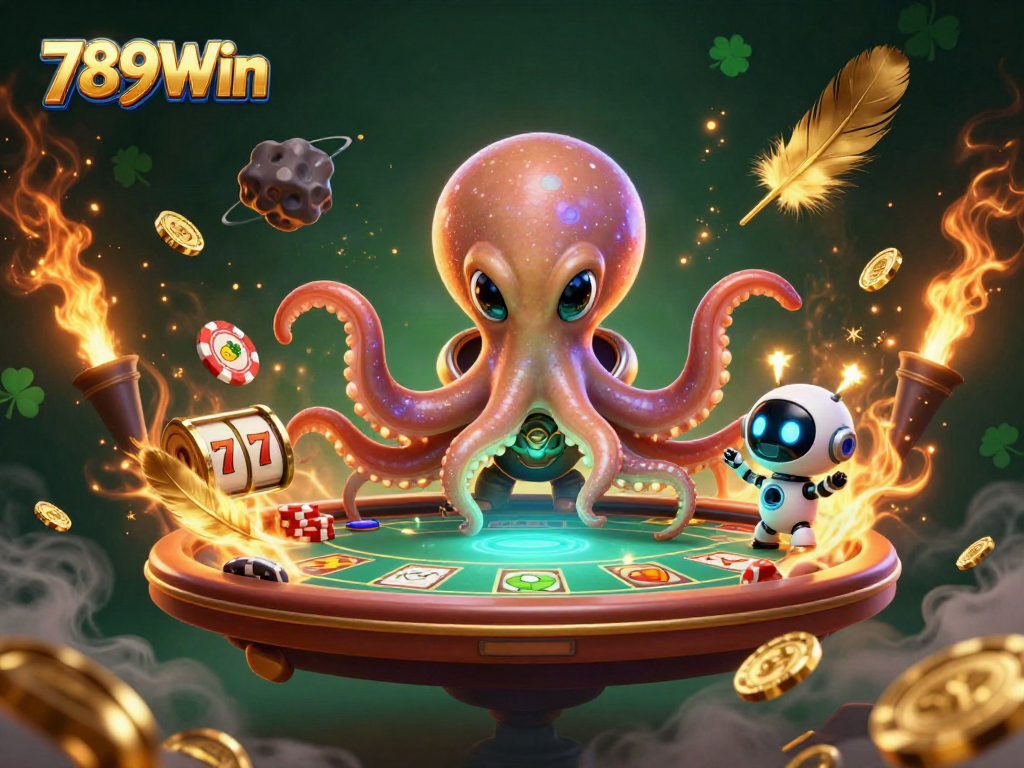 Experience thrilling wins at 789Win with a vibrant 3D alien casino scene featuring poker action.