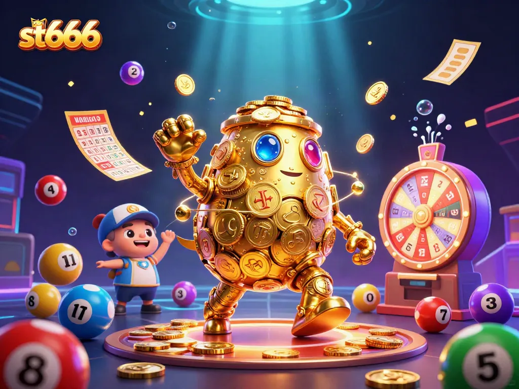 Experience winning with st666 in a vibrant, dynamic casino illustration showcasing thrilling gaming elements.