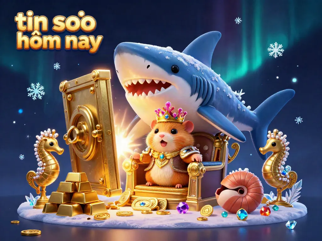 Experience thrilling action with tin soi kèo hôm nay, showcasing a hamster king on a treasure throne amidst sparkling gems.