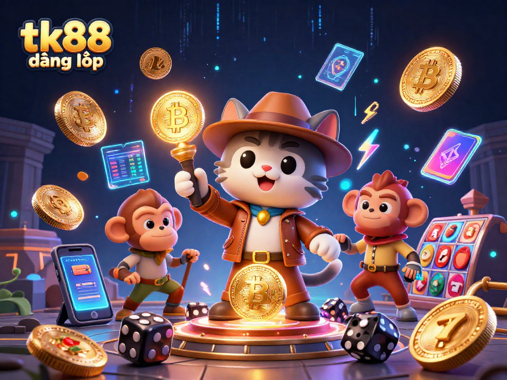 Engage with stunning casino adventures at tk88 đăng nhập featuring vibrant 3D characters and crypto elements.