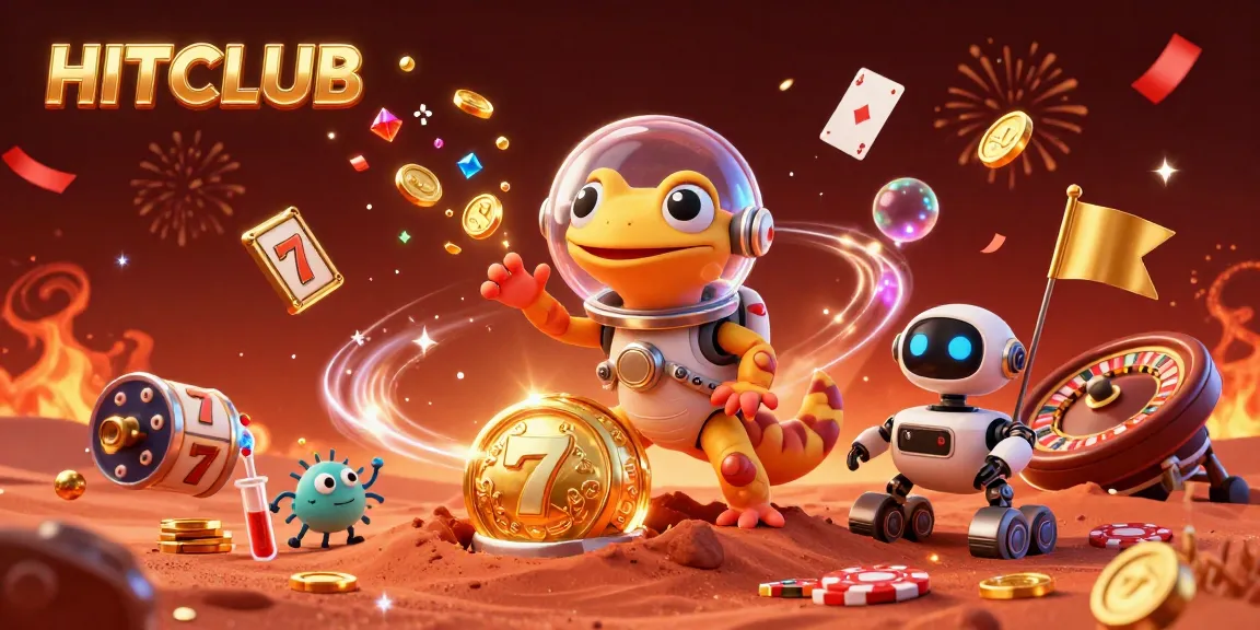 Engage in thrilling HITCLUB casino action with stunning Martian characters and vibrant gaming elements.