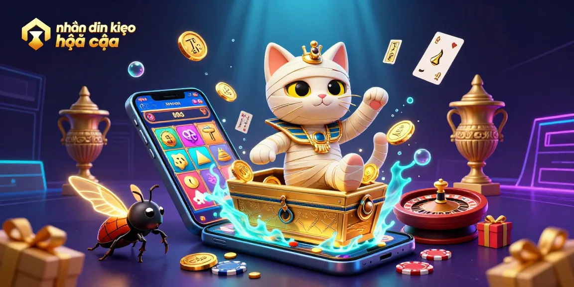 Experience thrilling nhận định kèo nhà cái with a vibrant Egyptian mummy cat and dynamic casino elements.
