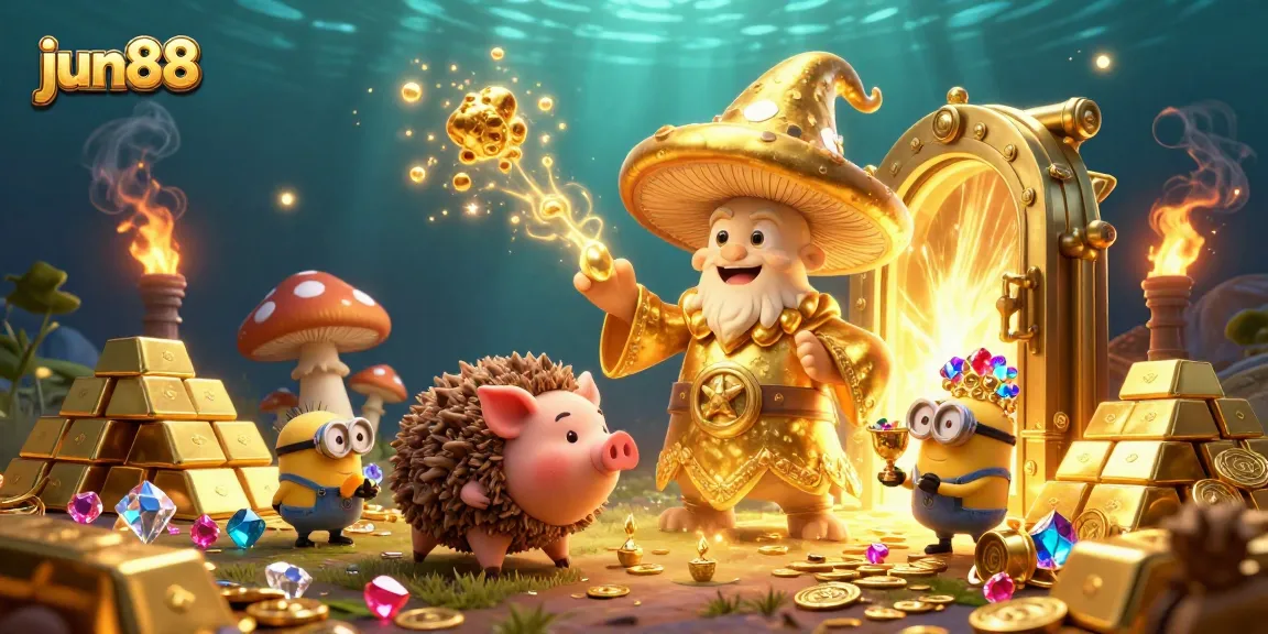 Join jun88 for an exhilarating adventure in a fantasy casino world filled with golden treasures and enchanting characters!