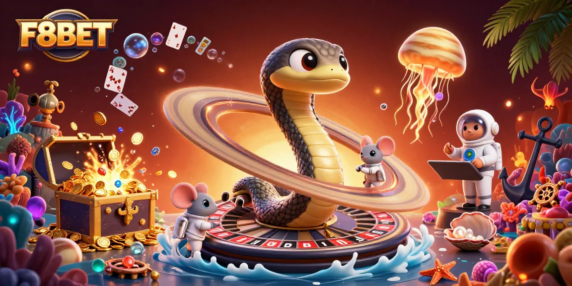 Experience thrilling bets at F8BET as astronaut mice wager in a cosmic roulette scene.