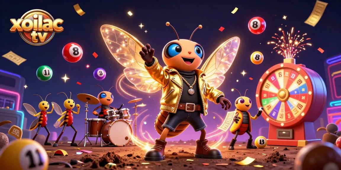 Xoilac TV offers dynamic lottery gameplay with colorful balls bouncing and engaging characters in action.
