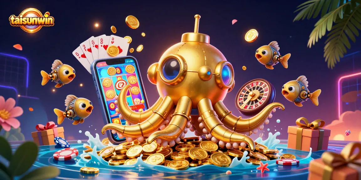 Engage with the exciting world of taisunwin through a vibrant 3D illustration showcasing thrilling slots and rewarding gameplay.
