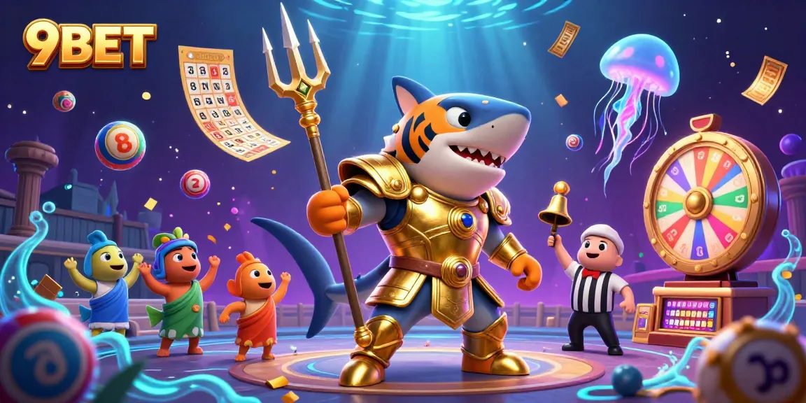 Win big with 9BET: vibrant underwater casino scene showcasing excitement and dynamic lottery elements