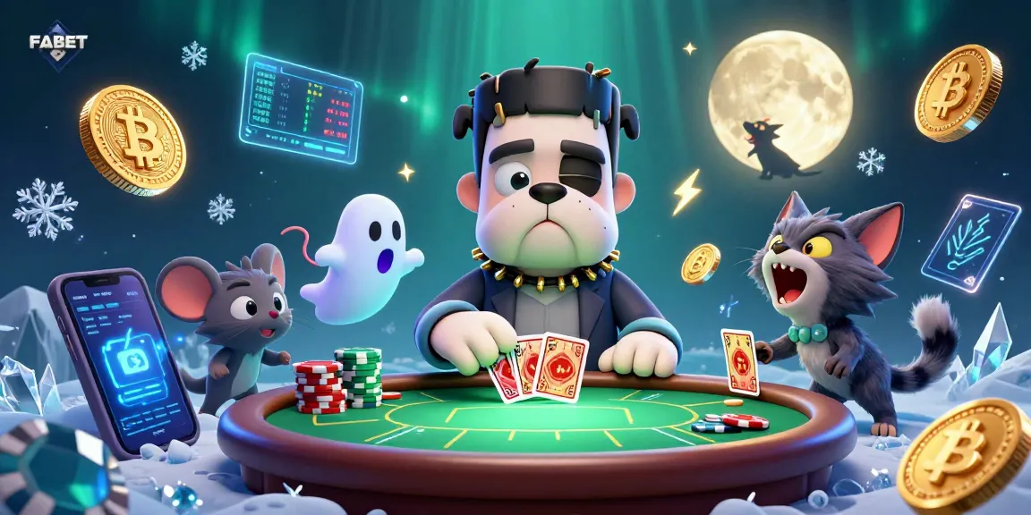 Engage in thrilling poker action with FABET's spooky characters at a haunted table