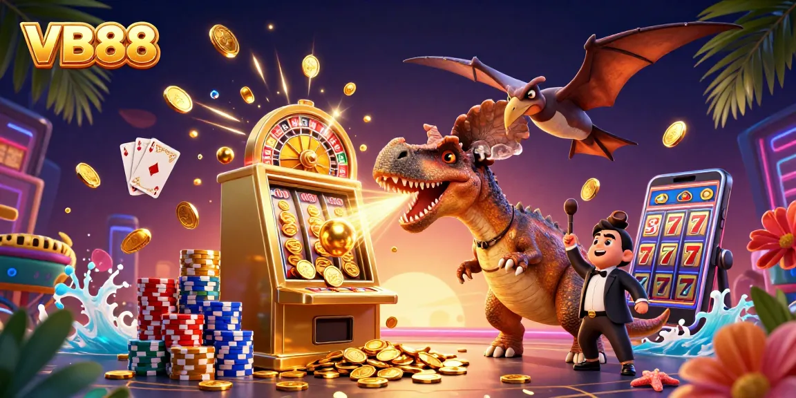 VB88 captures a pachycephalosaurus activating a jackpot, surrounded by vibrant casino gameplay elements.
