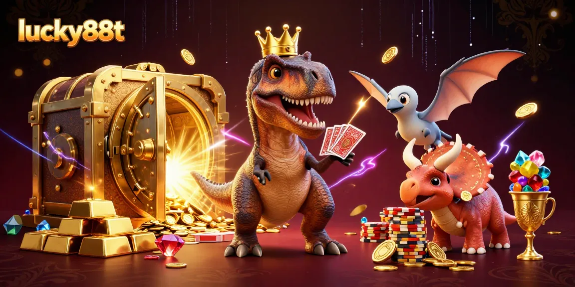 Experience thrilling action at lucky88t with fun characters in a vibrant casino setting filled with treasures.