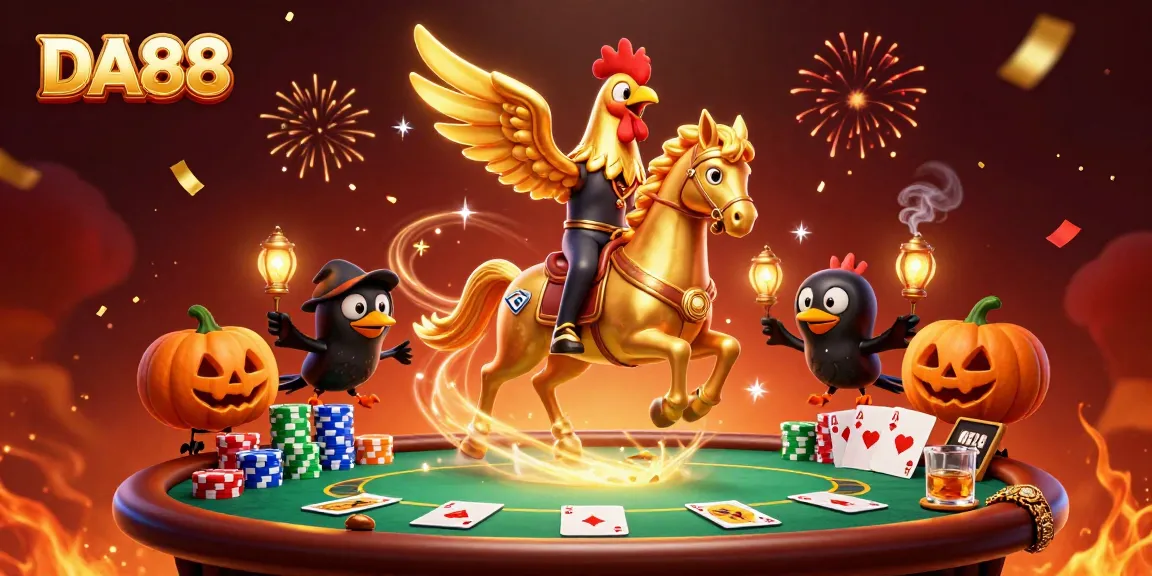 Experience the thrill of DA88 with vibrant casino characters and dynamic poker elements!