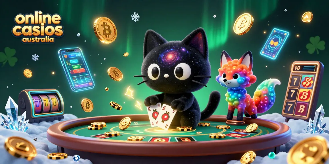 Engage with exciting online casinos Australia featuring a cosmic casino scene and colorful characters.