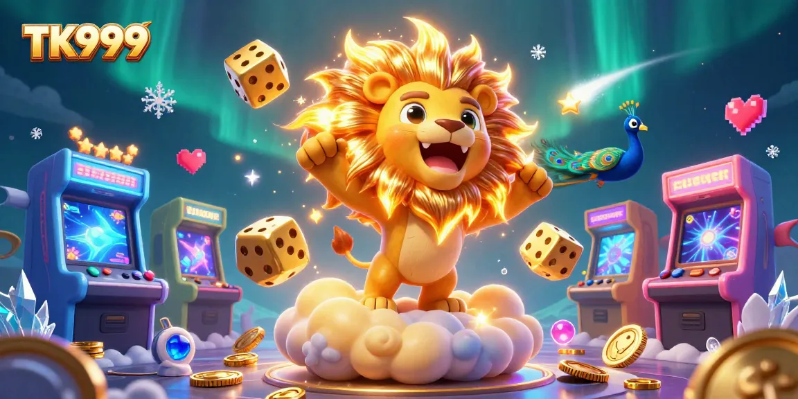 Experience the thrill of winning with TK999 in this vibrant casino adventure illustration.